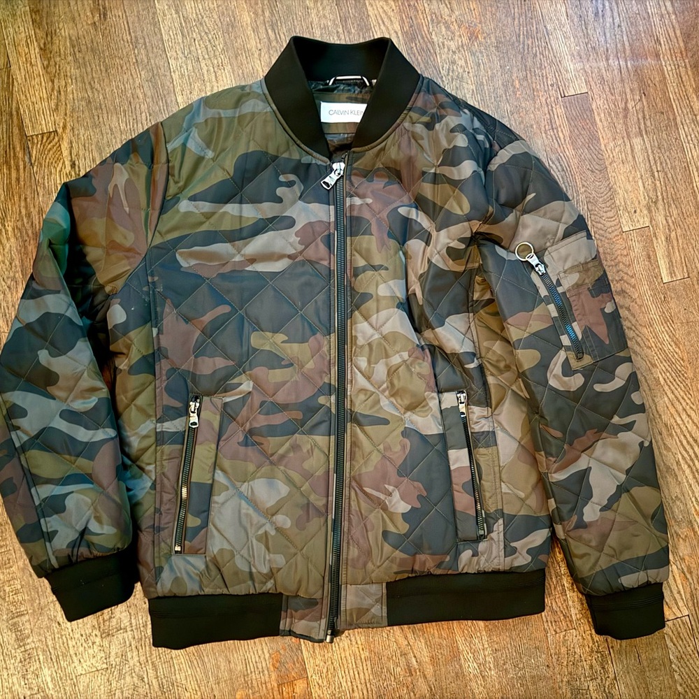 Calvin Klein Camouflage Bomber Jacket
